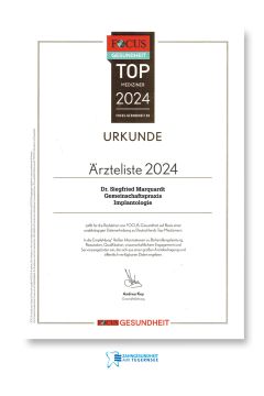 Focus Urkunde Implantologie 2024