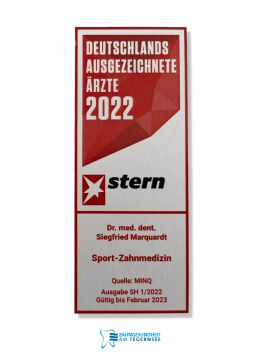 Stern Urkunde Sportzahnmedizin 2022