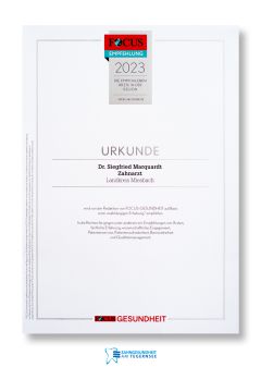 Stern Urkunde Ästhetische Zahnheilkunde 2022