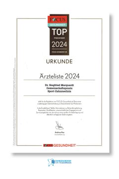 Focus Urkunde Sportzahnmedizin 2024