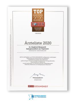 Stern Urkunde Ästhetische Zahnheilkunde 2020