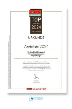 Focus Urkunde Implantologie 2024