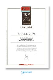 Focus Urkunde Ästhetische Zahnheilkunde 2022