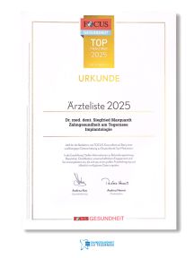 Focus Urkunde Implantologie 2022