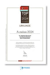 Focus Urkunde Sportzahnmedizin 2022