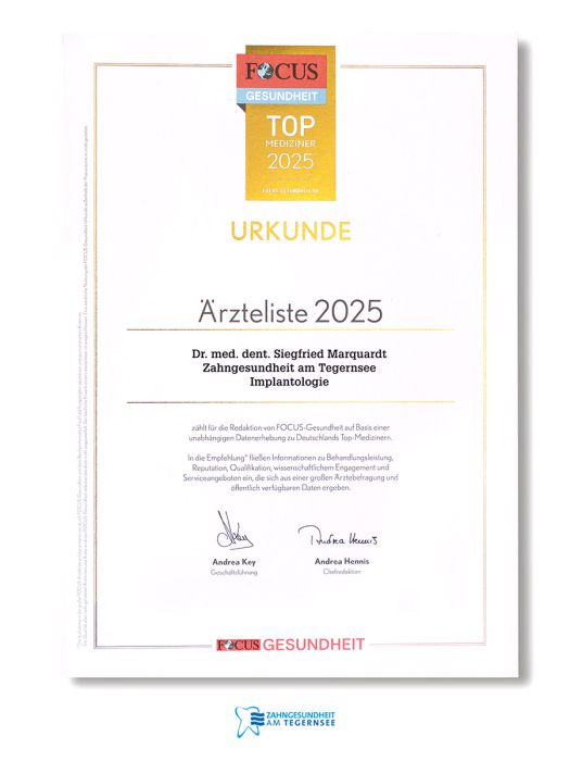 Focus Urkunde Implantologie 2025