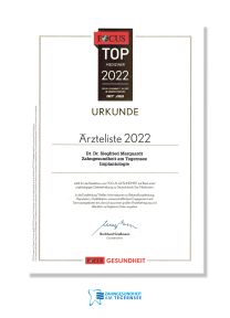 Focus Urkunde Implantologie 2022
