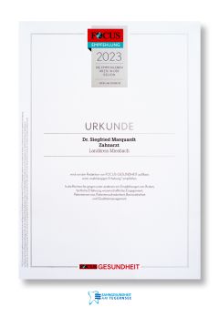 Stern Urkunde Ästhetische Zahnheilkunde 2022