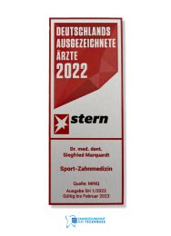 Stern Urkunde Sportzahnmedizin 2022