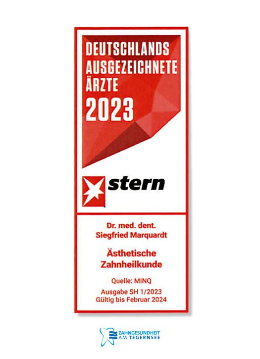 Stern Urkunde Ästhetische Zahnheilkunde 2022